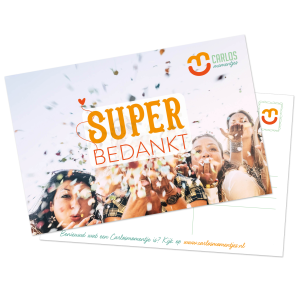 Wenskaart: Super bedankt